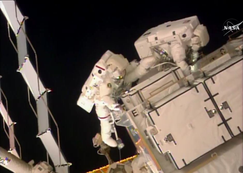 Spacewalking Astronauts Tackle Space Station Power System Upgrade